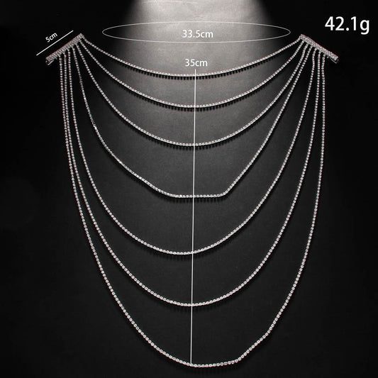 Multi layer Rhinestone Hair Chain Bridal Hair chain clip