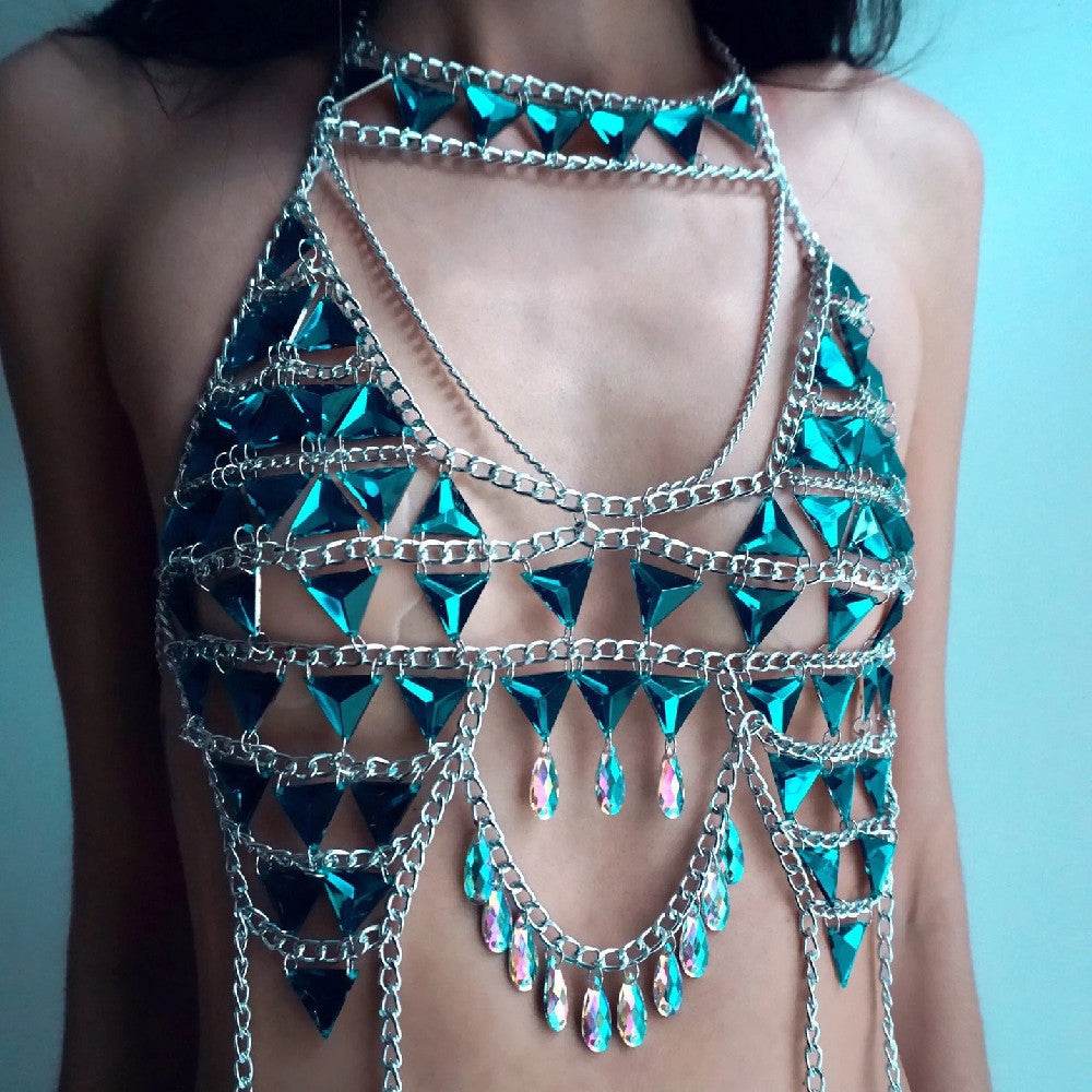 Rhinestone Lingerie – Tassel Fringe Body Chain Accessory for Nightclub