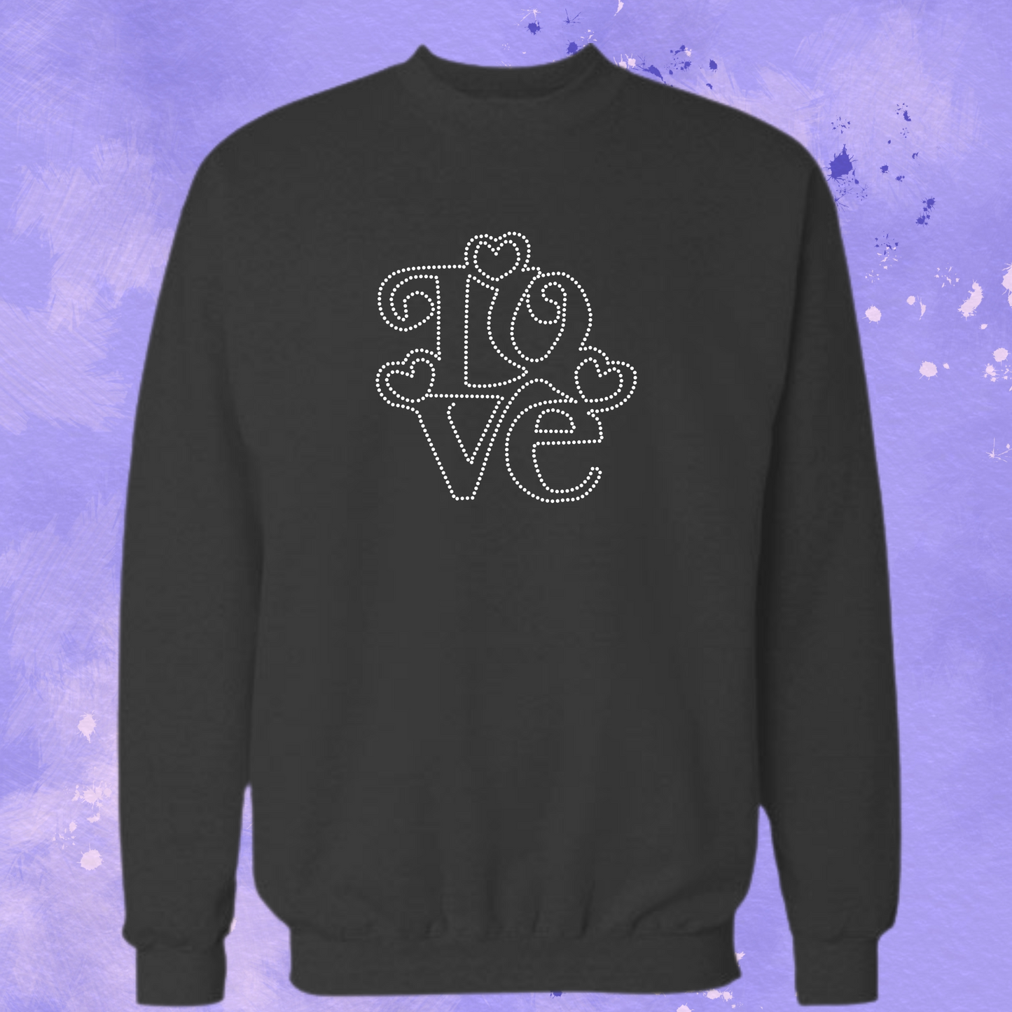 LOVE Rhinestone Shirt – Valentine Sparkle Bling Tee | Blingdazzel CREW NECK SWEATER