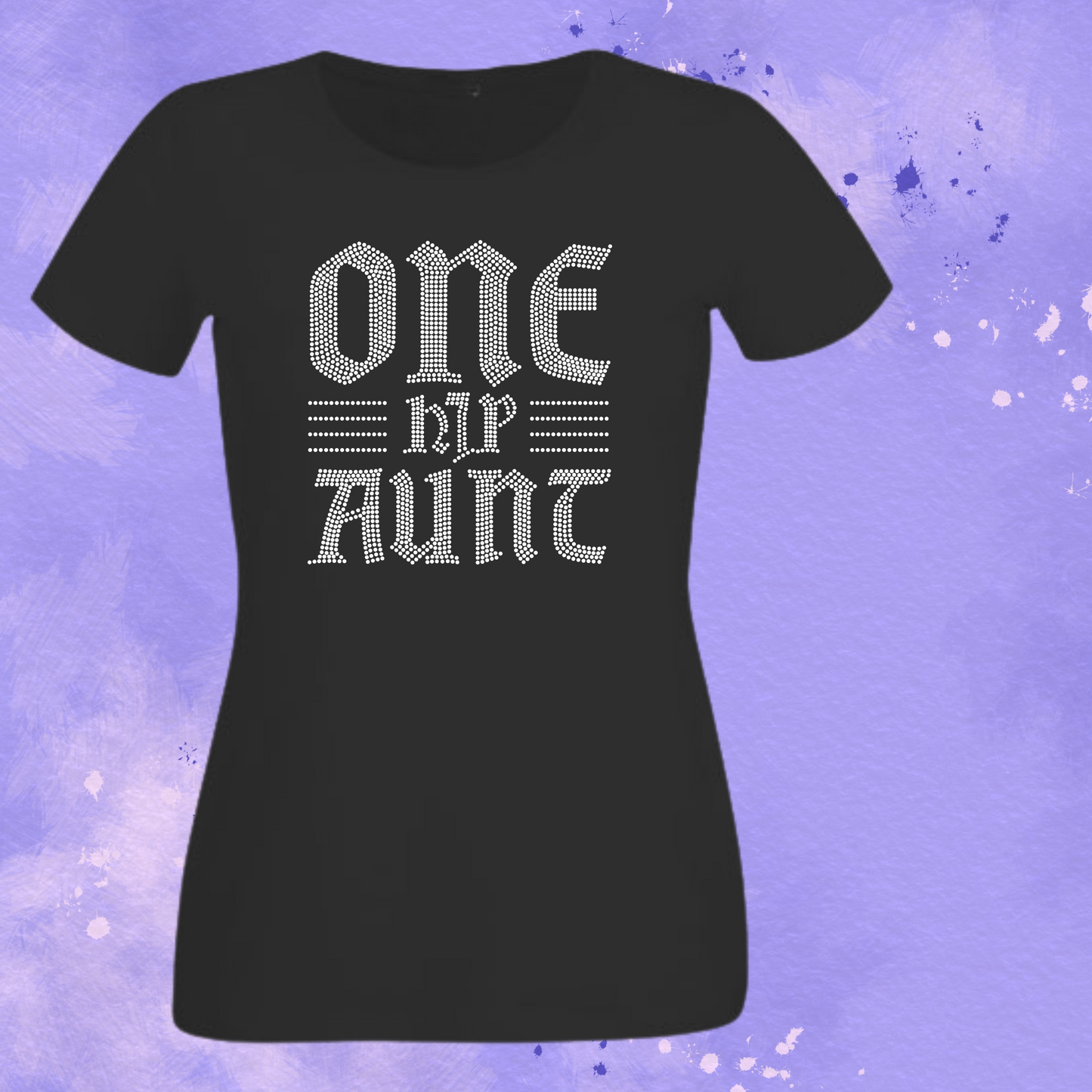One Hip Aunt Rhinestone Shirt β Cool Auntie Sparkle Bling Tee | Blingdazzel T-SHIRT