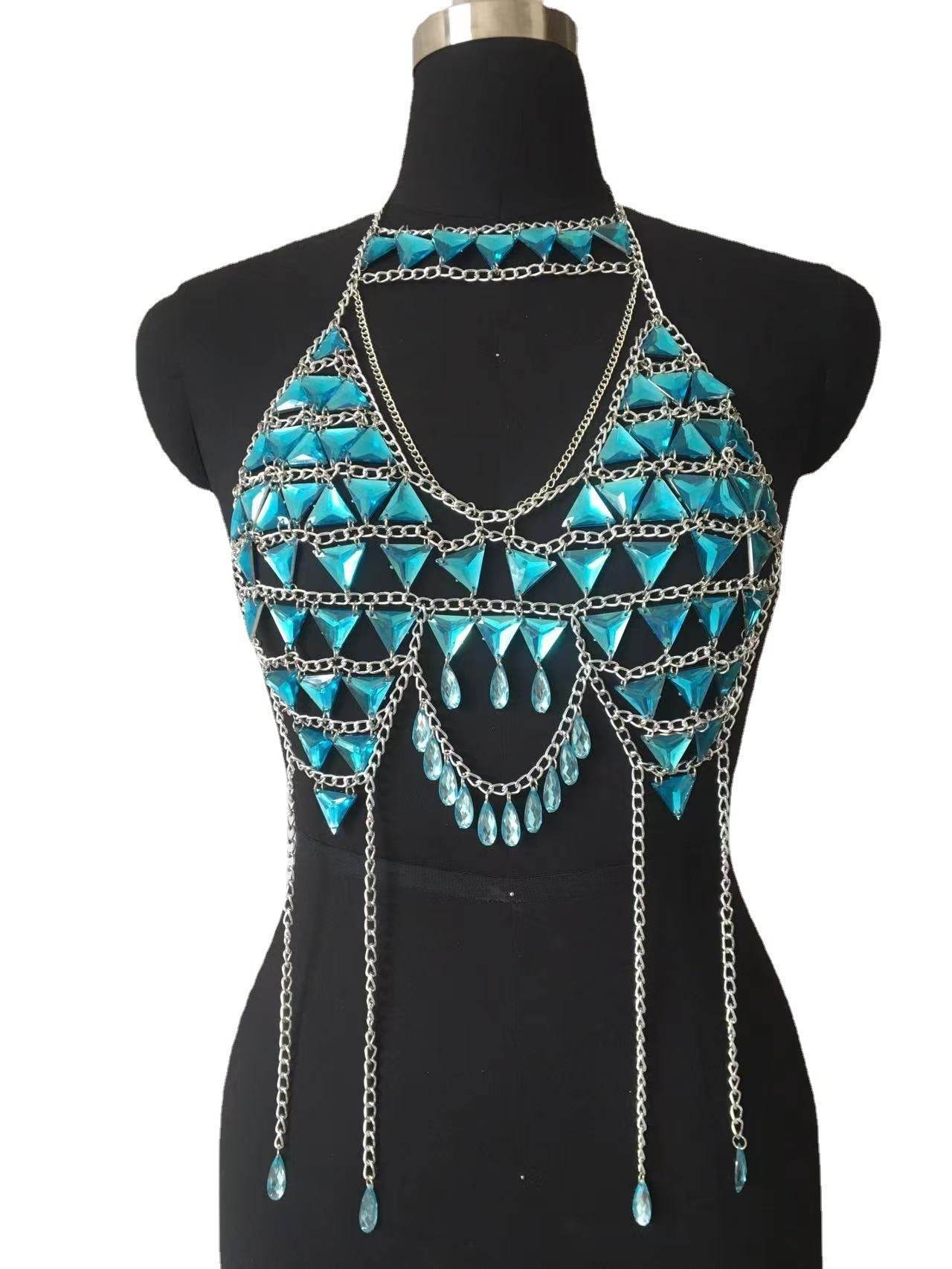 Rhinestone Lingerie – Tassel Fringe Body Chain Accessory for Nightclub