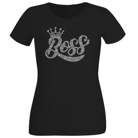 Boss with a Crown Rhinestone Apparel