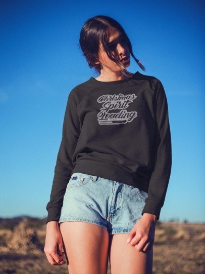 Christmas Sprit Loading Rhinestone Apparel