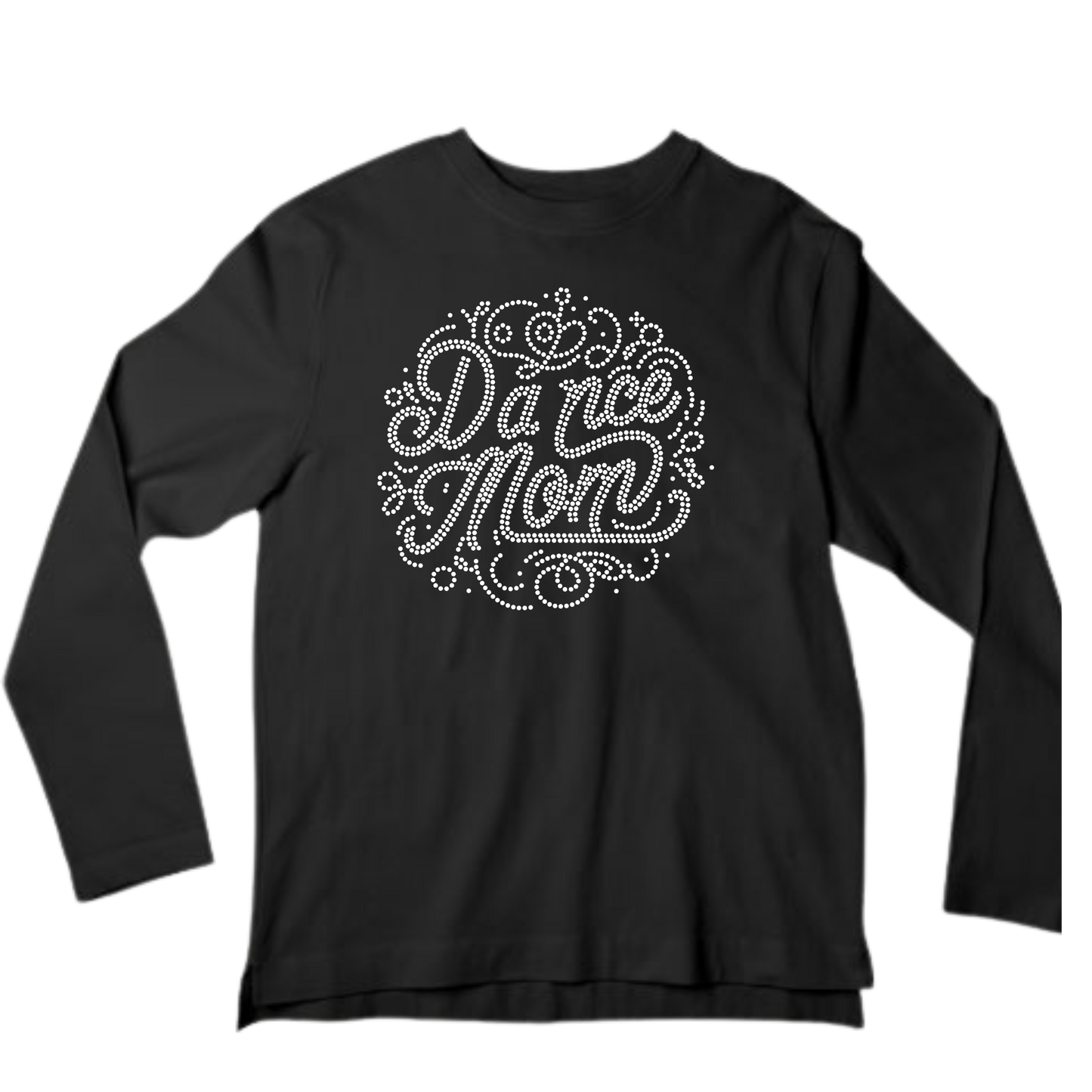 Dance Mom Circle Rhinestone Shirt – Sparkle Dance Mom Bling Tee | Bling Dazzel LONG SLEEVE T-SHIRT