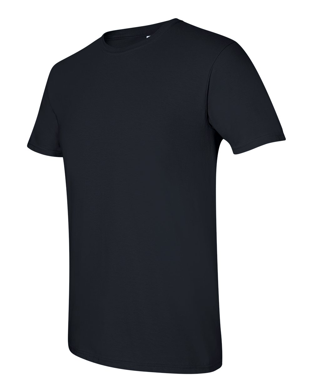 Black crew-neck t-shirt, solid front view