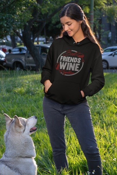 Rhinestone Best Friends Wine Together Apparel