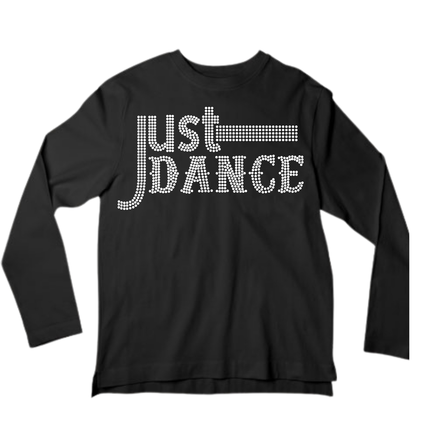 Just Dance Rhinestone Shirt – Dance Lover Sparkle Bling Tee | Blingdazzel LONG SLEEVE T-SHIRT
