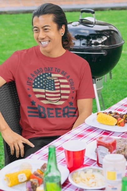 Patriotic Beer Lover T-Shirt, Casual Gift for Beer Enthusiasts, Fourth of July Shirt, Fun Summer Outfit, Unisex Graphic Tee