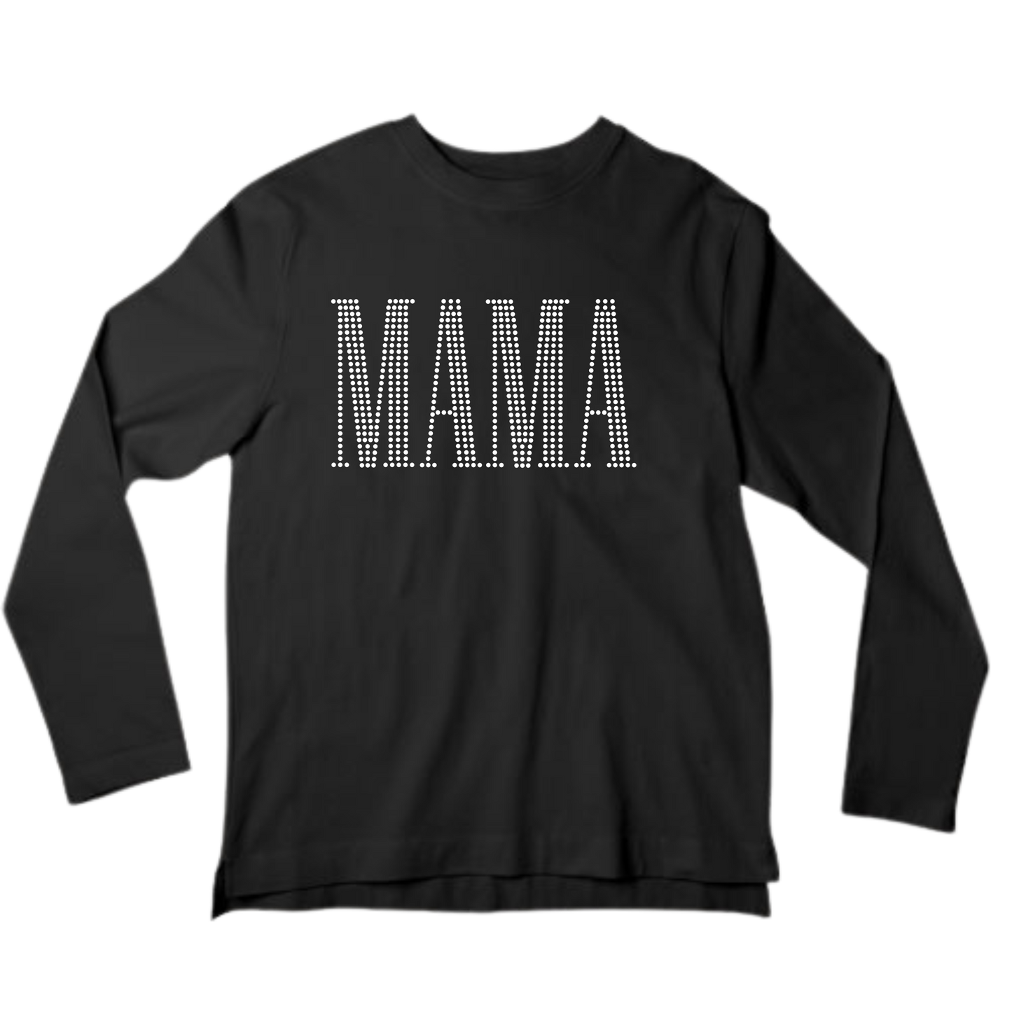 MAMA Rhinestone Shirt – Mom Life Sparkle Bling Tee | Blingdazzel LONG SLEEVE T-SHIRT