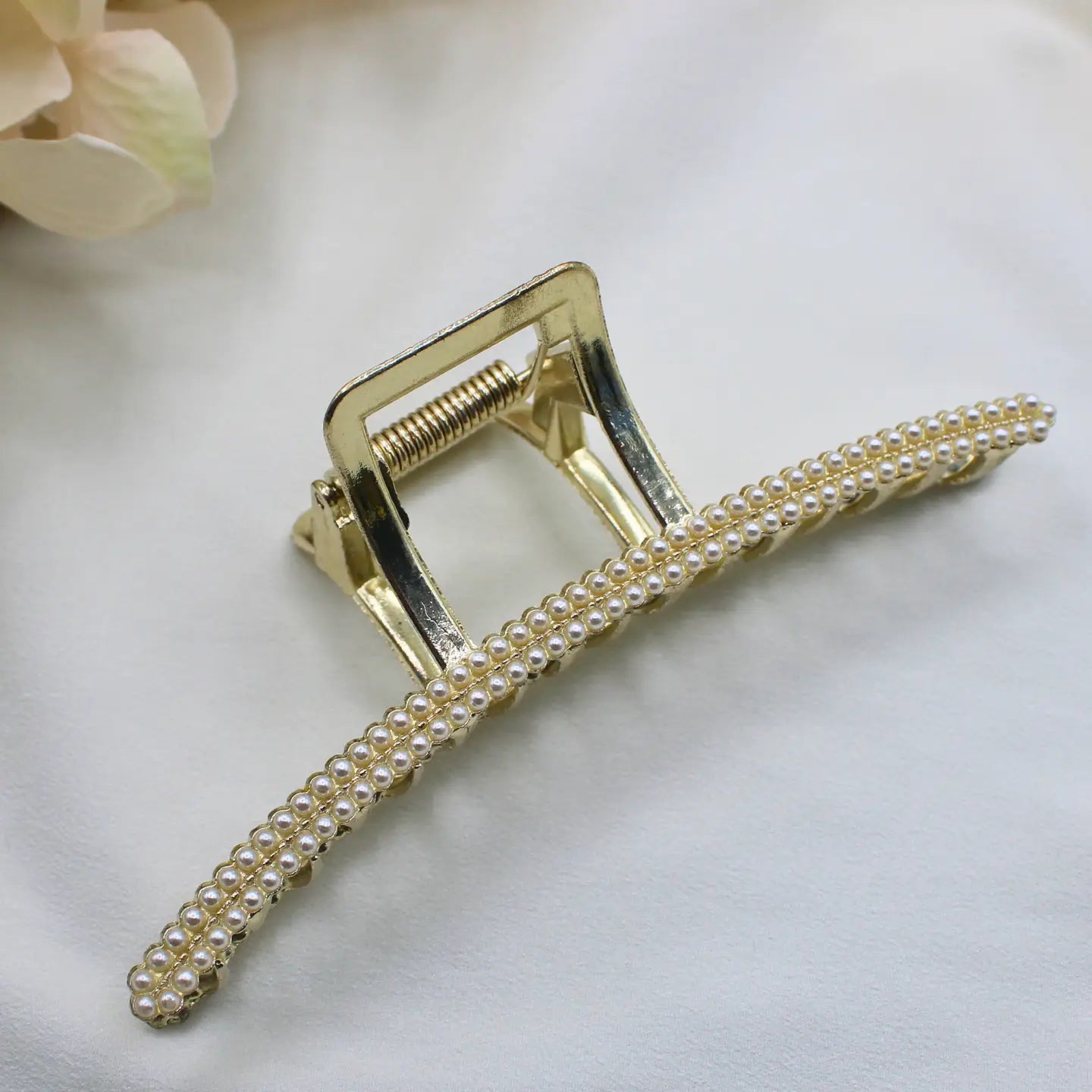 Rhinestone and Pearl Hair Claw Clips
