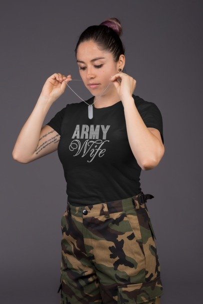 Army Wife Rhinestone Apparel