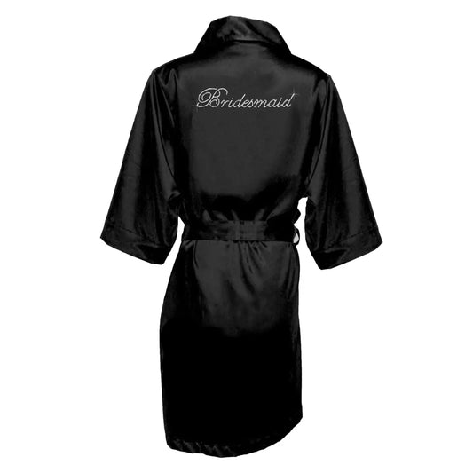 Women's Satin Rhinestone Robes