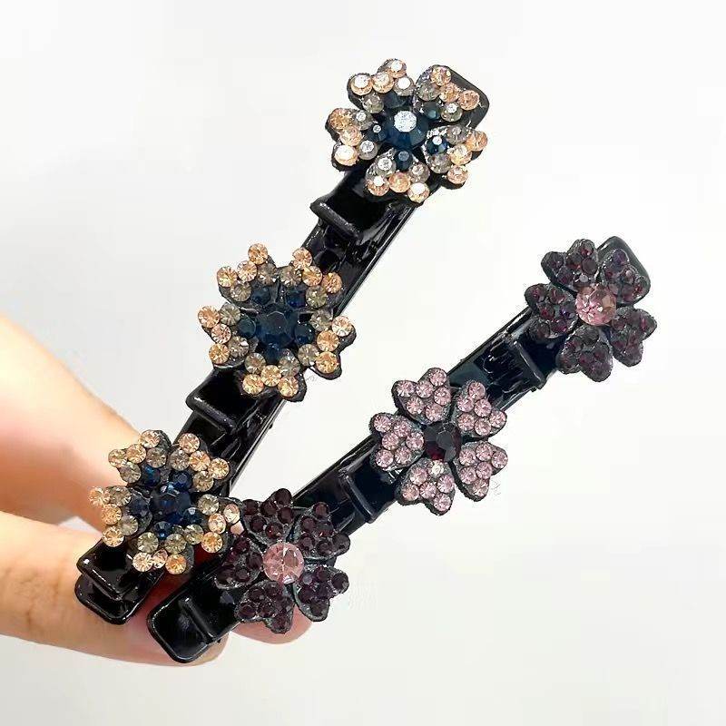 Girls Floral Rhinestone Bling Hair clip Hair Accessories