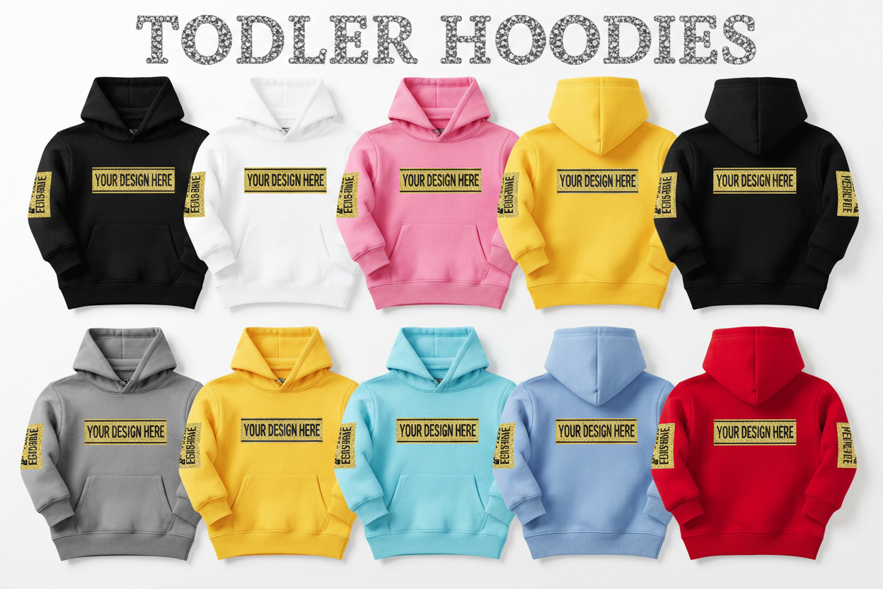 Custom Logo Bulk Order 10+ Hoodie – 4" Front & 11" Back and Sleeve Image