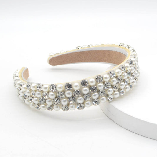 Elegant Baroque Rhinestone Pearl Headband