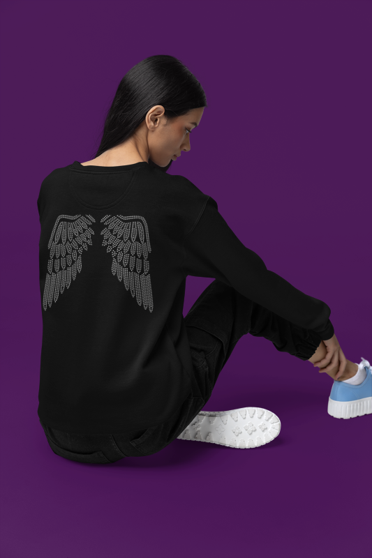 Rhinestone Angel Wings Back Rhinestone Apparel