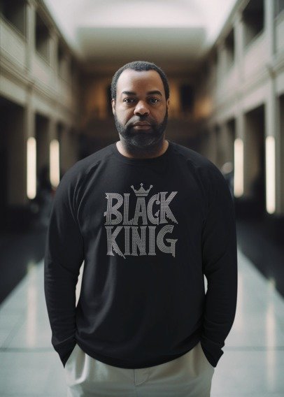 Black King Rhinestone Apparel