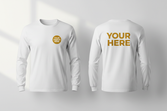 Custom Long Sleeve T-Shirt White – Your Design Here | Blingdazzel
