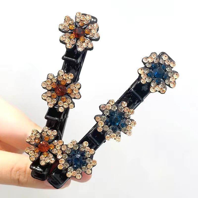 Girls Floral Rhinestone Bling Hair clip Hair Accessories