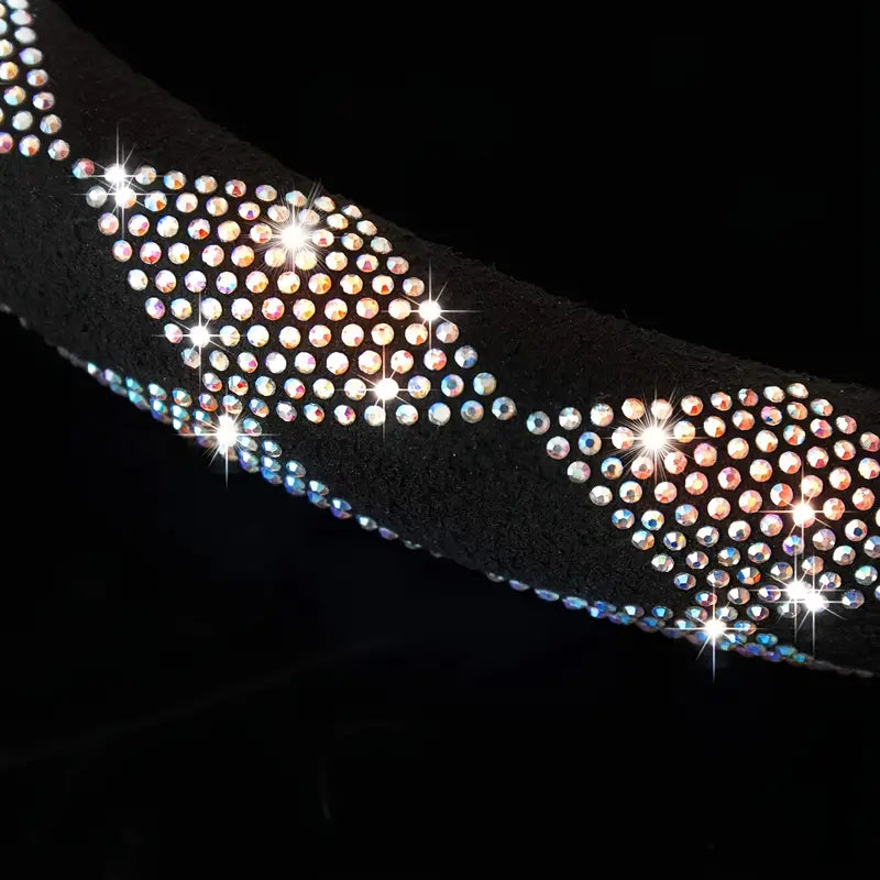 Car Steering Wheel Cover, All-season Universal Anti-skid Car Steering Wheel Handle Sleeve Set With Rhinestone Crystal Full Diamond Supplies Interior