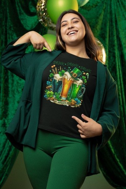 Drink Drank Drunk St. Patrick's Day Shirt – Funny Irish Party Tee | Blingdazzel T-SHIRT