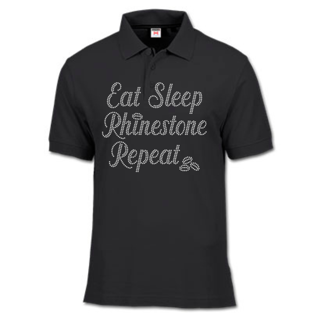 Eat Sleep Rhinestone Repeat Rhinestone shirts