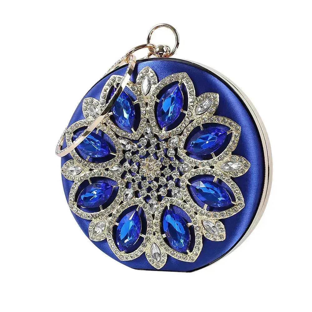 Fashion Rhinestone Diamond Silk Women's Hand Bag Dinner Wedding Party Clutch Bag Dress Bag