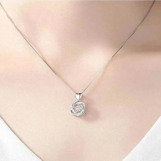 Girls star love fashion rhinestone Pearl Silver necklace for Women