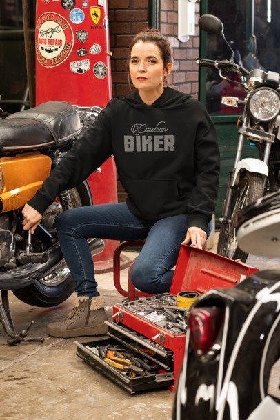 Caution Biker - Rhinestone Collection