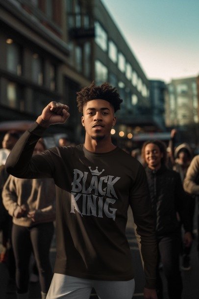 Black King Rhinestone Apparel