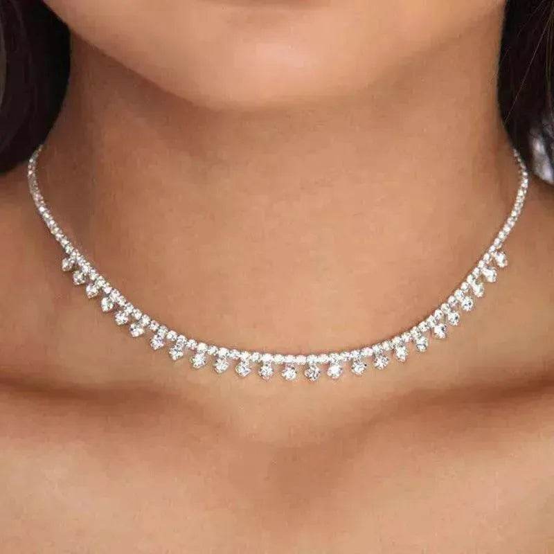 Rhinestone Claw Simple Fashion Item Choker Temperament Clavicle Chain Necklace for Women Bridal Wedding Necklace