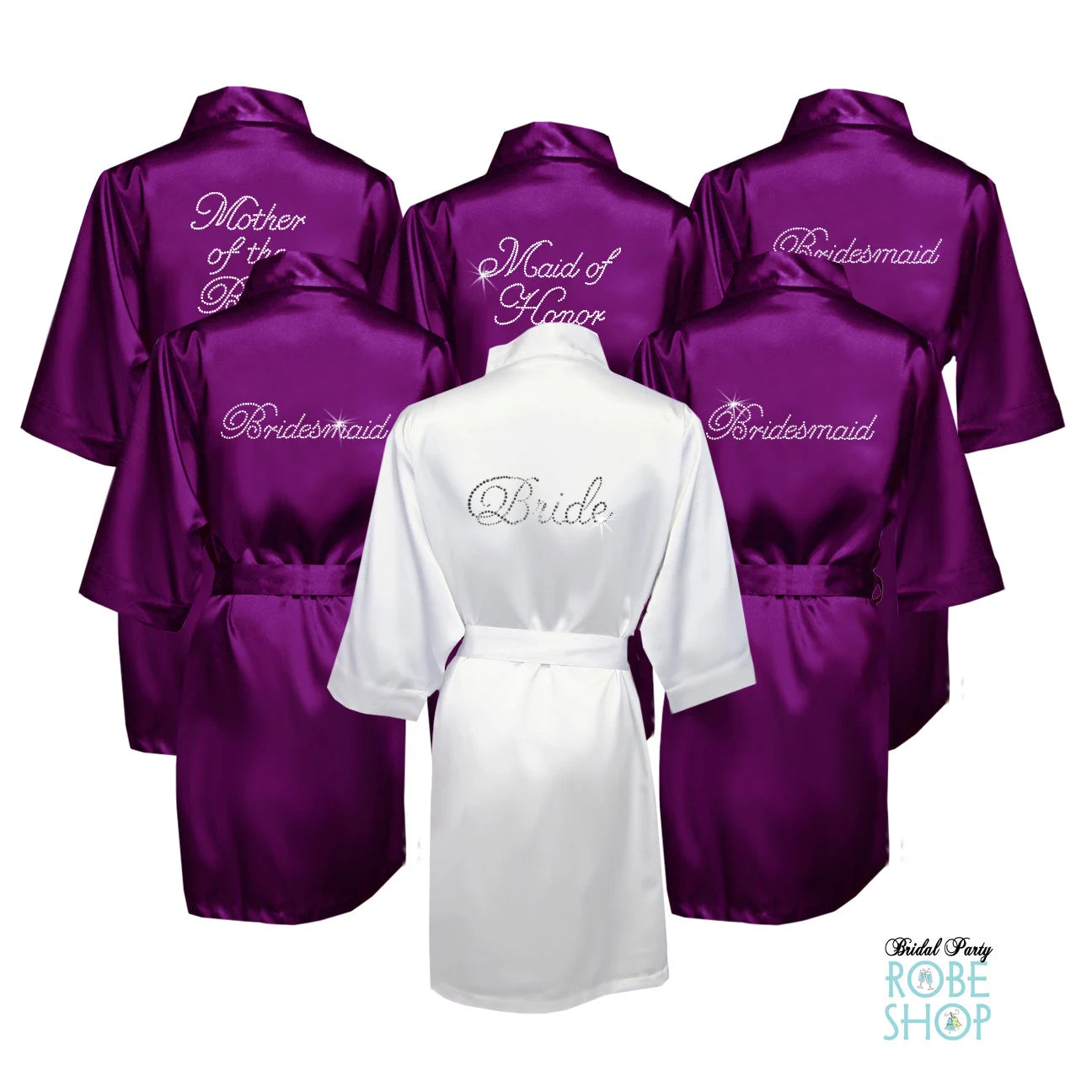 Women's Satin Rhinestone Robes