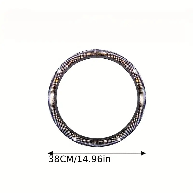 Car Steering Wheel Cover, All-season Universal Anti-skid Car Steering Wheel Handle Sleeve Set With Rhinestone Crystal Full Diamond Supplies Interior
