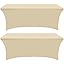 Cream custom logo tablecloth panel set with fitted corners
