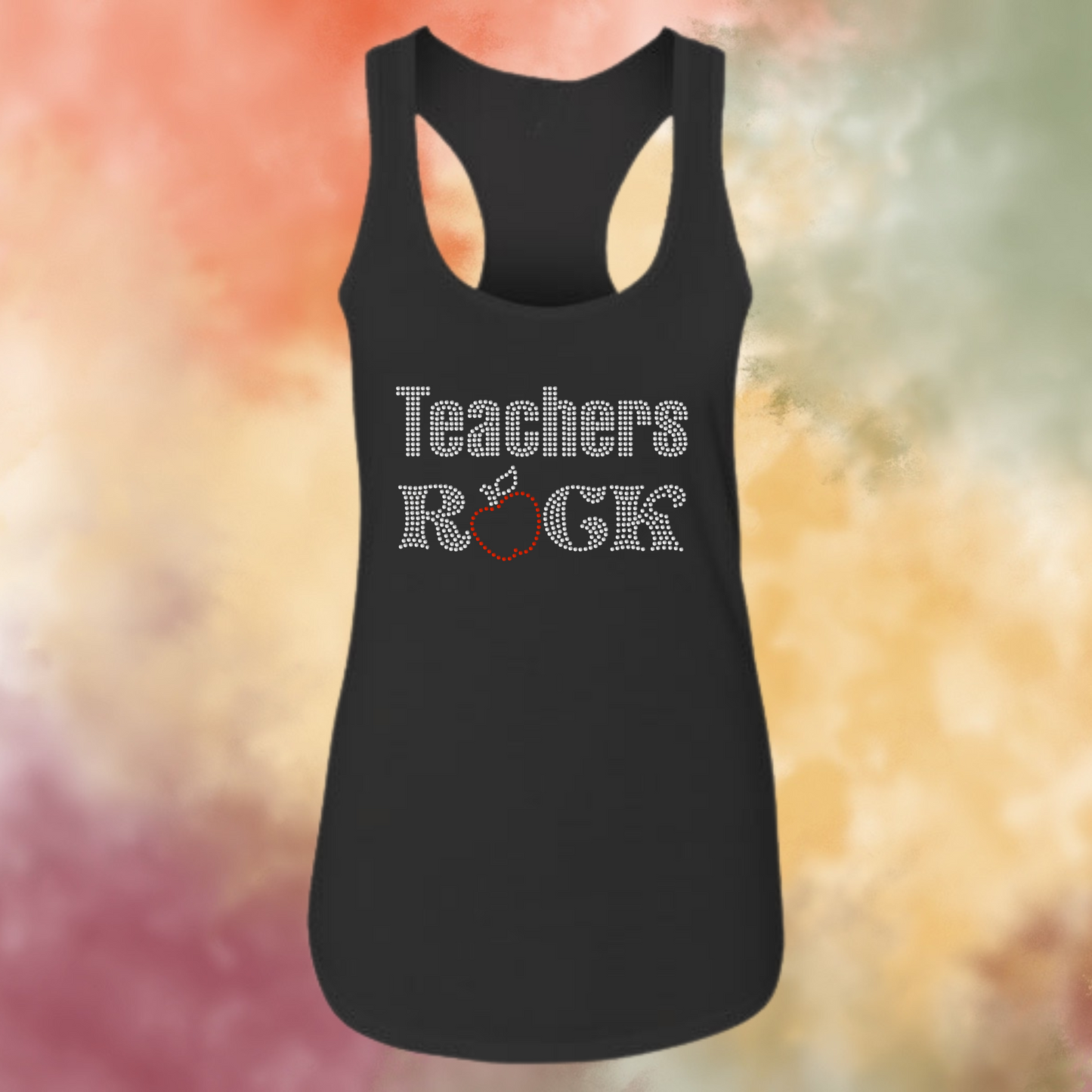 Rhinestone Teachers Rock with Apple