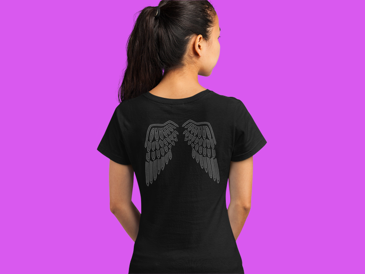 Rhinestone Angel Wings Back Rhinestone Apparel