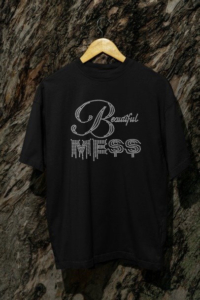 Rhinestone Beautiful Mess Apparel