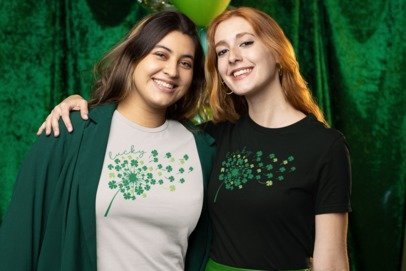 Lucky St. Patrick's Day Dandelion Shirt – Whimsical Irish Charm Graphic Tee | Blingdazzel T-SHIRT