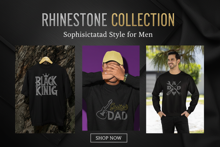 Mens Rhinestone Collection Banner with Three Products