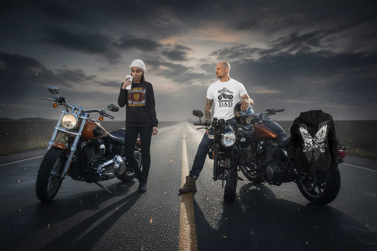 Motorcycle Graphic Design Shirts Canada – Biker Apparel by Blingdazzel