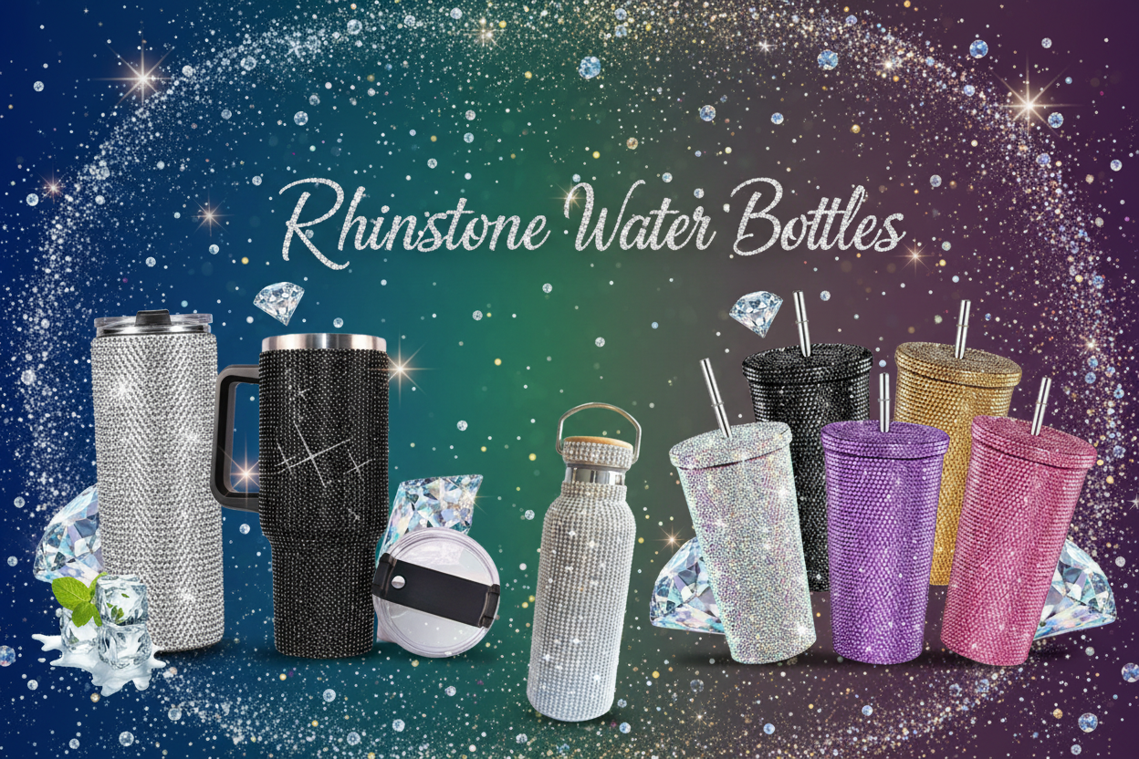 Rhinestone Water Bottles and Cups