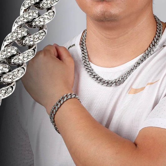 Cuban Link Chain Bracelet & Necklace Set – Gold, Silver & Rose Gold | Blingdazzel
