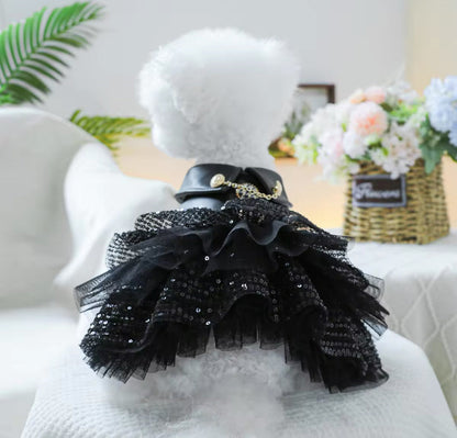 Rockstar Dog Dress – Leather-Style Event Wear | Blingdazzel XS