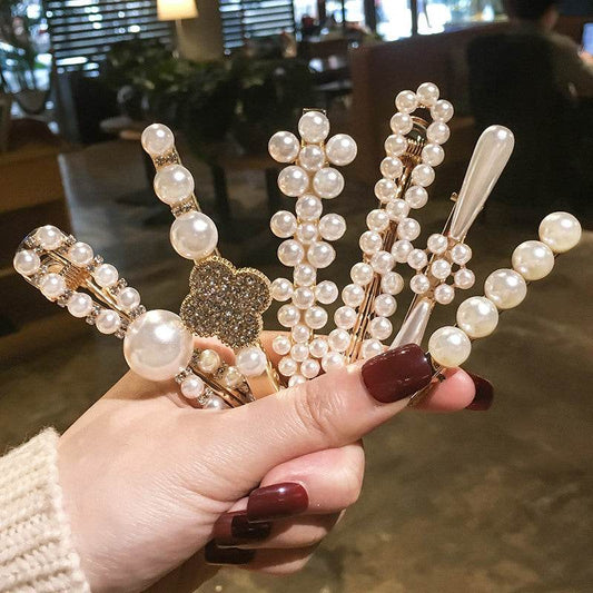 Elegant Pearl Bling Hair Clip