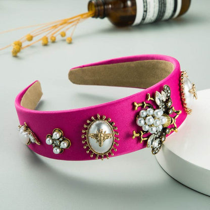 Fashion Inlaid Rhinestone pearl Headband dress headpiece