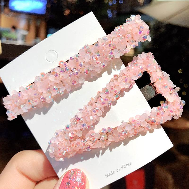 Elegant Rhinestone Flower Bling Hair Clip