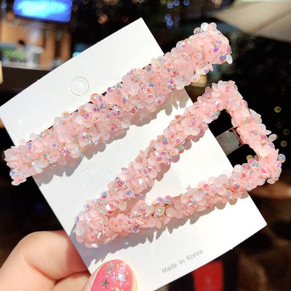 Elegant Rhinestone Flower Bling Hair Clip