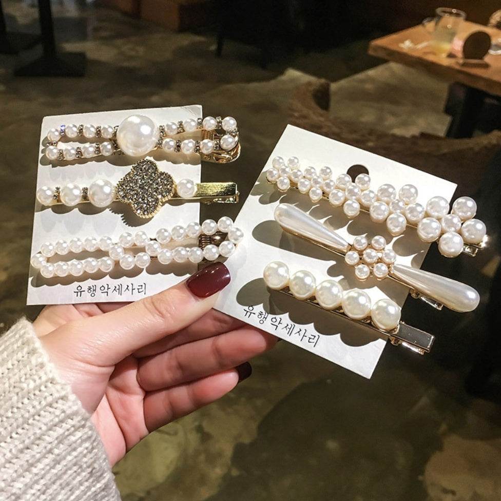 Elegant Pearl Bling Hair Clip