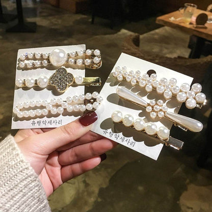 Elegant Pearl Bling Hair Clip