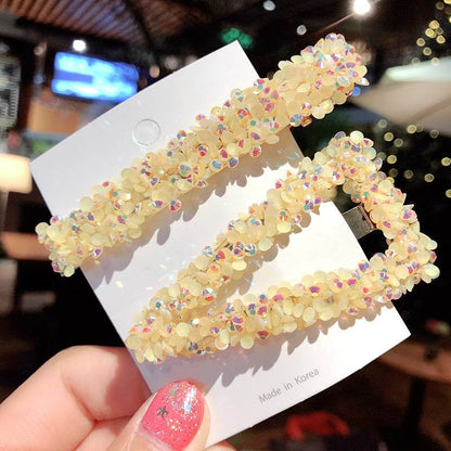 Elegant Rhinestone Flower Bling Hair Clip